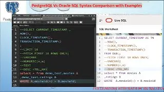 PostgreSQL Vs Oracle query Differences with Examples | Migration issue from Oracle to Postgres 