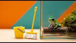 Principles of disinfection of terrariums for frogs.