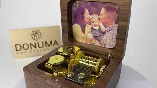 Custom Wooden Music Box with Photo inside Lid
