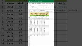 Calculate Percentage in Excel  #excel #pc #laptop #computer #windows #viral #reels #shorts