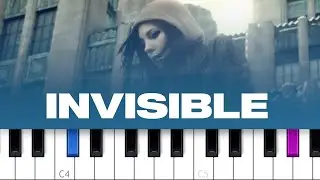 Skylar Grey - Invisible (piano tutorial)