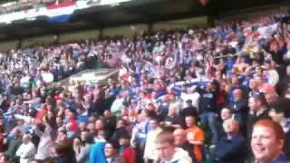Rangers Fans Cheer the Celtic team.