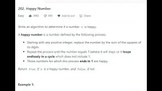 LeetCode 1| 202. Happy Number