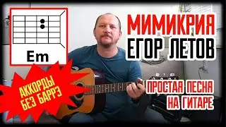 ЕГОР ЛЕТОВ - МИМИКРИЯ (ПРОСТАЯ ПЕСНЯ НА ГИТАРЕ) АККОРДЫ БЕЗ БАРРЭ (КАК ИГРАТЬ) КАВЕР (COVER)