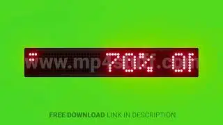 70% Off Scrolling Red Dot Matrix LED Text Animation on Green Screen Seamless Loop