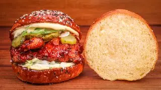 Softest Brioche Burger Buns Ever w/ Korean Fried Chicken | Perfect Chicken Burger Recipe