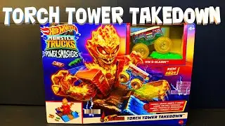 Hot Wheels Monster Trucks Power Smashers 5-Alarm Torch Tower Takedown Playset