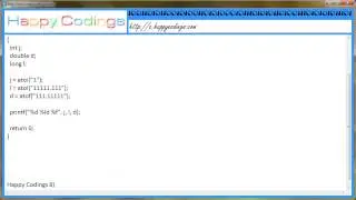 Convert string to int, double and long c code example