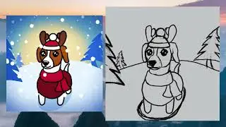 🎄✨ Drawing Dikaia's Joyful Christmas Look! | Easy Holiday Art Tutorial 🐾🎨 #dogartist