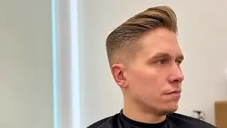Pompadour / soft fade. Men’s hairstyling