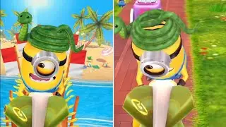 Despicable Me: Minion Rush Gameplay -Snakey Stuart Flying at Minion Beach, Minion Park [Android/IOS]