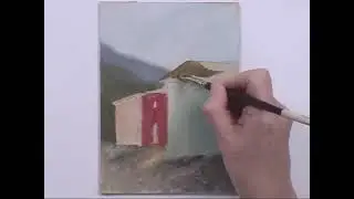 Paint a realistic, easy Tuscsny scene in oils.