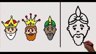 Como Dibujar a los Reyes Magos - Rey Baltasar / How to draw the magician king