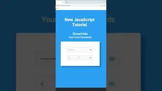 ♥️♥️ Create a show/hide password toggle with JavaScript. Check out my channel for the full video.