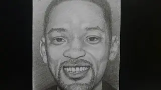 Рисуем портрет актера Уилла Смита карандашом.  Ich zeichne US Schauspieler Will Smith