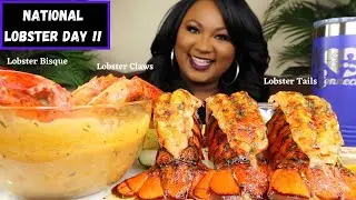 LOBSTER TAILS MUKBANG , SEAFOOD BOIL MUKBANG  먹방쇼 シーフード | NATIONAL LOBSTER DAY