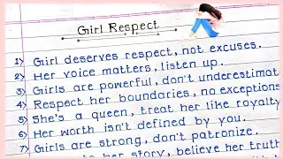 10 Lines On ‘Girl Respect' in english| Respect For Women 10 Lines| Women Empowerment Series Part-1|