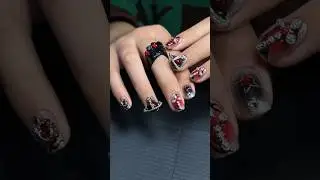 Black design nail art.#nailartdesigns #nailtutorial #diynails #nailart