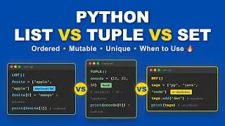 Python Lists vs Tuples vs Sets (Visually Explained) | Python Tutorial for Beginners #9