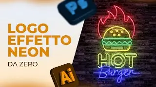Logo con effetto NEON in Illustrator e Photoshop (Tutorial Mockup)