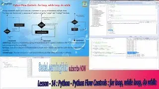 Lesson - 14 : Python3 - Python Flow Controls : for loop, while loop, do while