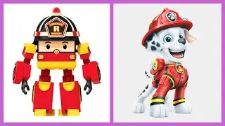 Robocar Poli As Paw Patrol Dogs Characters