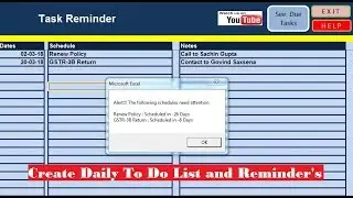 Best Task Reminder for Windows II To Do List Create in Excel