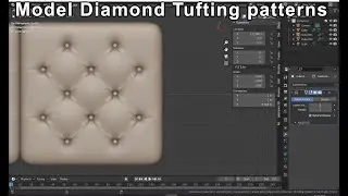 Model Diamond Tufting patterns || Blender Time-lapse || Modeling