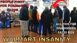13 grown adults fighting over a children's trading card game at Walmart