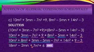 Grade 6 Maths: Addition and Subtraction of Two Algebraic EXPRESSIONS
