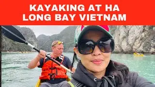 Kayaking at Ha Long Bay Vietnam. #halongbayvietnam #kayakingathalongbay