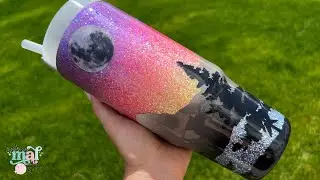 Mountain Sunset Glitter Tumbler Tutorial