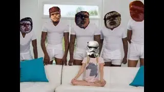 One Stormtrooper, Five ewoks.