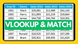🔥 Power of VLOOKUP & MATCH Function In Excel | Easy Method