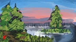 so i tried following a bob ross tutorial in firealpaca...