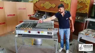 Doğalgazlı Lav Taşlı Mangal Tanıtım Otomatik Mangal شواية كباب غاز بروفيشينال
