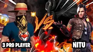 Nitu Vs 3 Pro Player || 1V3🔥#4sidenoob #freefire