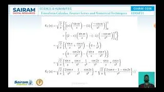 Lecture Video_18MAT31_Module 3_Fourier Sine and Cosine Transform_Venkatesh P