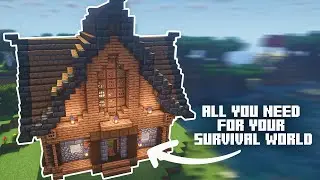 minecraft | how to build a complete survival house (simple) 2024