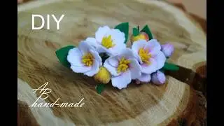 Цветы из фетра. Цвет яблони./DIy:Felt flower. Appleblossom.