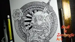 Draw a Skull & Zentangle art