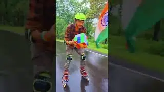 Making Indian Flag 🇮🇳 Pattern using Super Big Cube with Doing skates 