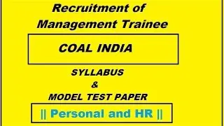CIL || Personal and HR || Syllabus and Model Test Paper || Management trainee || COAL
