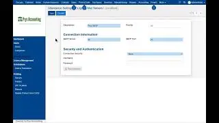 Configure outgoing Email Servers on Prys Accounting