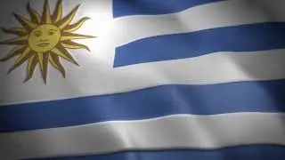 Uruguay Flag - Realistic - Waving Flag - Full HD - 1080 - Seamless Loop