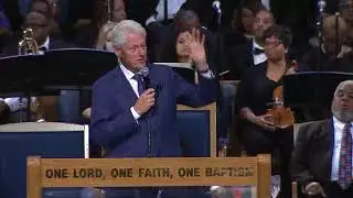 Bill Clinton Pays Tribute to Aretha Franklin at Her Funeral