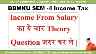 Income from Salary| Important Question in Income Tax| BBMKU| FYUGP 2022-26| Semester 4| BBMKU |
