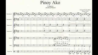 PINOY AKO || Rondalla Arrangement with Score, (Banduria, Octavina, Guitar, Bass and Drum parts)