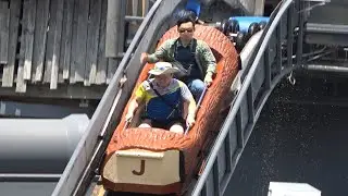 Guy Drops Hat on Log Flume Ride! 