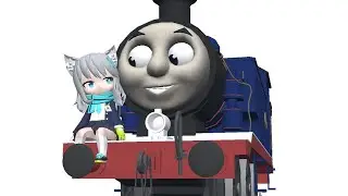 Shiroko and a little tank engine [Silly p3d animation test]